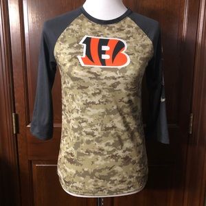 Nike Dri-fit Grey and Camo Bengals Long Sleeve Top